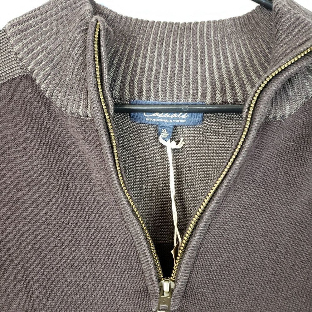 Dillards Roundtree & yorke 1/4 zip brown sweater - Picture 4 of 5